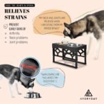 AVERYDAY Elevated Dog Bowls, 4 Height Adjustable Stand for Medium and Large Dogs, Raised Dog Feeder Holder with 2 Stainless Steel Food and Water Bowls, Anti-Slip Base Tall Feeding Station - Image 2