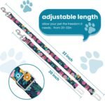 Adjustable pet cat and Dog car seat Belt，The Lanyard is Flexible and Adjustable from 20 to 33 inches (Floral) - Image 2