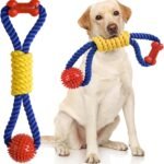 Aitmexcn Dog Rope Toy, Interactive Tug of War Toy for Medium and Large Dogs