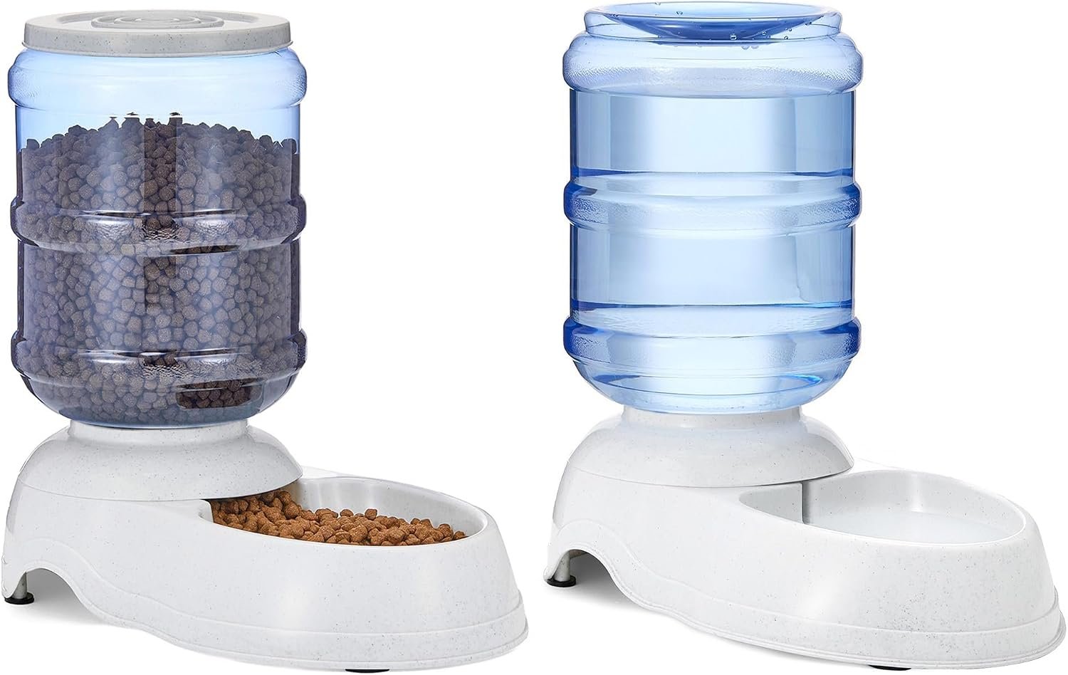 Amazon Basics Automatic Pet Water Dispenser and Gravity Food Feeder Set for Cat and Dog, Easy to Clean, 152fl.oz food feeder, 135.3fl.oz water dispenser, Small, Pack of 2 Amazon Basics Automatic Pet Water Dispenser and Gravity Food Feeder Set for Cat and Dog, Easy to Clean, 152fl.oz food feeder, 135.3fl.oz water dispenser, Small, Pack of 2