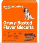 Amazon Basics Crunchy Dog Biscuits Gravy Basted Flavor Dog Treats 5 lb. Box