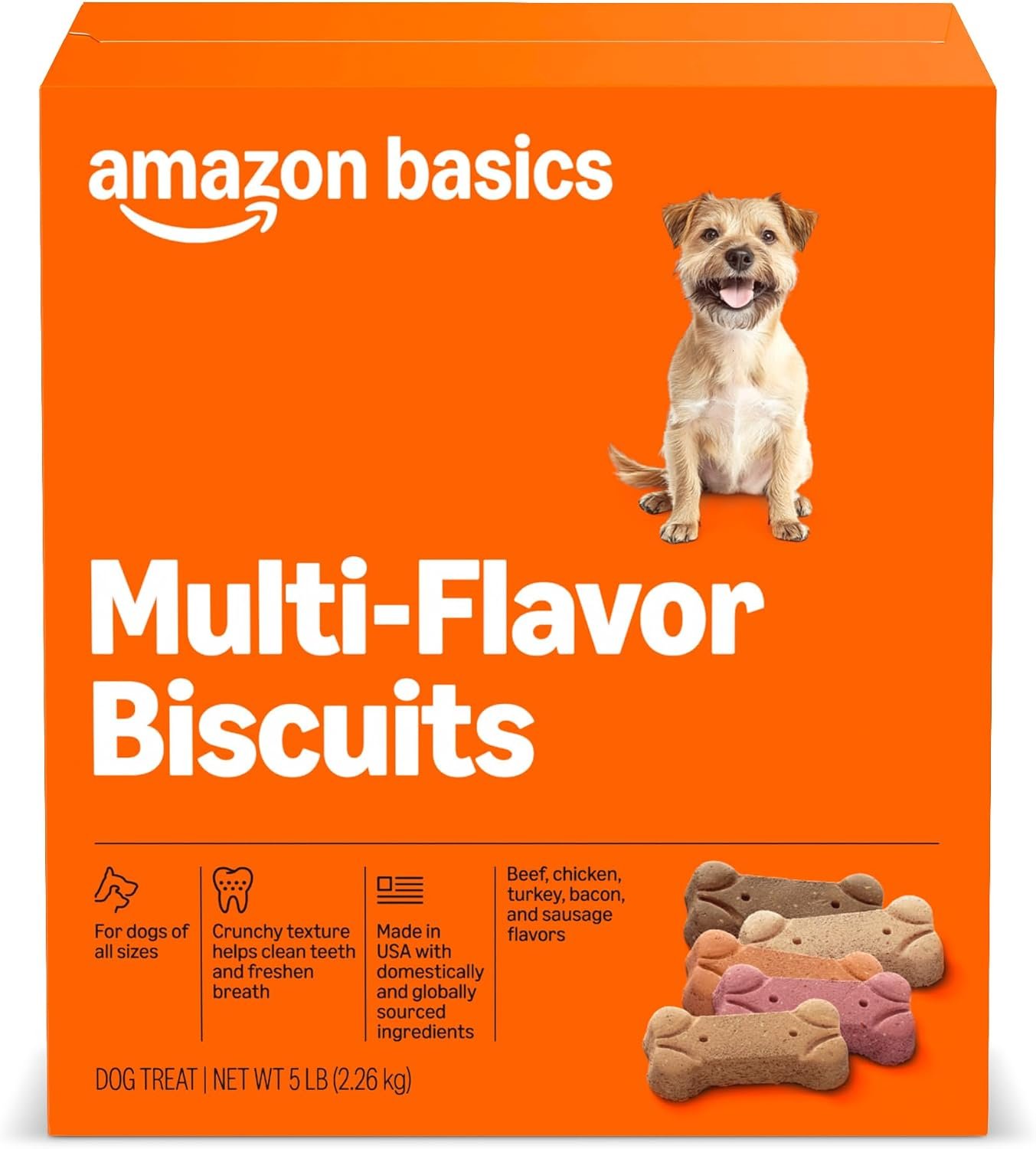 Amazon Basics Crunchy Dog Biscuits Multi Flavor Dog Treats 5 lb. Box Amazon Basics Crunchy Dog Biscuits Multi Flavor Dog Treats 5 lb. Box