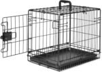 Amazon Basics Durable, Foldable Metal Wire Dog Crate with Tray, Single Door, 18 x 12.4 x 15 in, Black