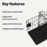 Amazon Basics Durable, Foldable Metal Wire Dog Crate with Tray, Single Door, 18 x 12.4 x 15 in, Black - Image 2