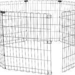 Amazon Basics Foldable Octagonal Metal Exercise Dog Playpen – Indoor/Ou, , Blacktdoor, No Door, Small (8 Panels, 24 x 30), Easy to assemble, store, and customize, 30″ – Small, Black