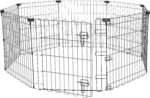 Amazon Basics Foldable Octagonal Metal Exercise Pen for Dogs, Indoor/Outdoor, Single Door, 8 Panels, 24" Height, Extra Small, Easy to Assemble, Black