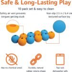 Amazon Basics Interactive Bouncy Durable Rubber Dog Toy Balls, 2.5 inch, Multi-Color Blue/Orange, Pack of 10 - Image 2