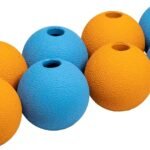 Amazon Basics Interactive Bouncy Durable Rubber Dog Toy Balls, 2.5 inch, Multi-Color Blue/Orange, Pack of 10