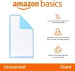 Amazon Basics Leak-Proof Dog and Puppy Potty Training Pee Pads with Quick-Dry 5-Layer Surface, Standard Absorbency, Giant Size, 27.5 x 44 Inch, Blue & White, 40-Pack - Image 2