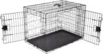 Amazon Basics Portable, Easy to Assemble, Foldable Metal Wire Dog Crate with Removable Tray, Double Door, Divider Panel, Handle, 36" x 23" x 25", Black