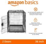 Amazon Basics Portable, Easy to Assemble, Foldable Metal Wire Dog Crate with Removable Tray, Double Door, Divider Panel, Handle, 36" x 23" x 25", Black - Image 2