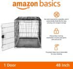 Amazon Basics Portable, Foldable Metal Wire Dog Crate with Removable Tray, Divider Panel, Easy to Assemble, for Large Dogs, 48 x 30 x 32.5 in, Black - Image 2