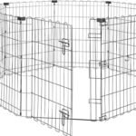 Amazon Basics Portable Foldable Octagonal Metal Exercise Dog Playpen, Indoor/Outdoor Pet Fence with Single Door, 8 Panels, Small, 30 Inches, Black