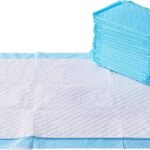 Amazon Basics Super Absorbent Dog and Puppy Potty Pads, Leak-Proof 5-Layer Design with Quick-Dry Surface for Housebreaking, Heavy Duty Absorbency, X-Large, 28 x 34 Inch, Blue & White, 25-Pack