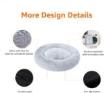 Amazon Basics Washable Donut Pet Bolster Faux Fur Bed with Removable Cover, Anti-Slip Bottom for Dog, Grey, 23" x 23" - Image 2
