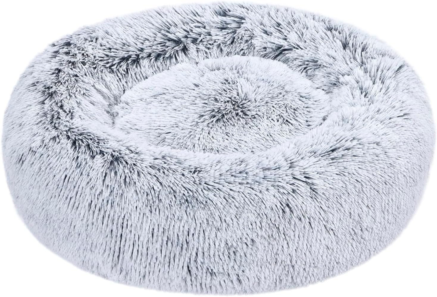 Amazon Basics Washable Donut Pet Bolster Faux Fur Bed with Removable Cover, Anti-Slip Bottom for Dog, Grey, 23″ x 23″ Amazon Basics Washable Donut Pet Bolster Faux Fur Bed with Removable Cover, Anti-Slip Bottom for Dog, Grey, 23″ x 23″