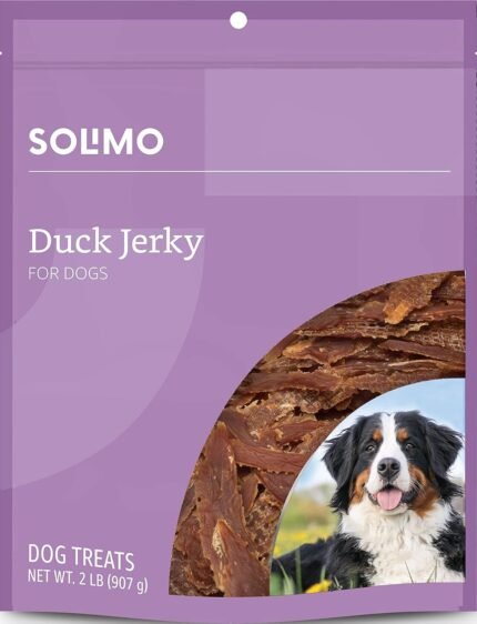 Amazon Brand – Solimo Duck Jerky Dog Treats,2 pounds