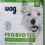Amazon Brand – Wag Probiotic Supplement Chews for Dogs, Supports Digestive Health and Gut Flora, Natural Duck Flavor, 160 Count, Pack of 1
