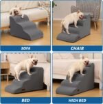 Aodisman Dog Stairs for Small Dogs and Cats,3-Step Pet Ramp for Bed & Couch - Image 2