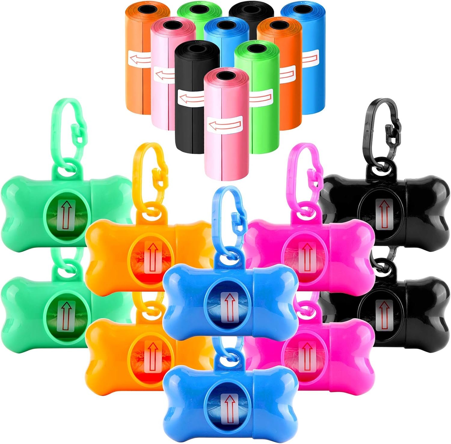 Arroyner 10 Pack Bone Shaped Poop Bag Dispenser Pet Waste Disposal Bag Dispenser (Random Color) Arroyner 10 Pack Bone Shaped Poop Bag Dispenser Pet Waste Disposal Bag Dispenser (Random Color)