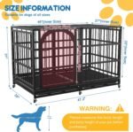 Asee'm 48 Inch Heavy Duty Dog Crate for Large Dogs Escape Proof, Black - Image 2