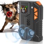 Automatic Anti Barking Device for Dogs with AI Detection, Dog Bark Deterrent Devices Hands-Free Bark Box with Dual Emitters, Adjustable 6×3 Levels, 4 Modes IPX6 Rechargeable LED Flash 50FT Range