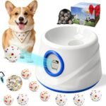 Automatic Ball Launcher for Dogs with 8 Balls – Adjustable Distance up to 50ft,Charger, Whistle & Storage Bag – Interactive Fetch Machine Toy for Indoor Outdoor Play, for Medium Large Breed Dogs