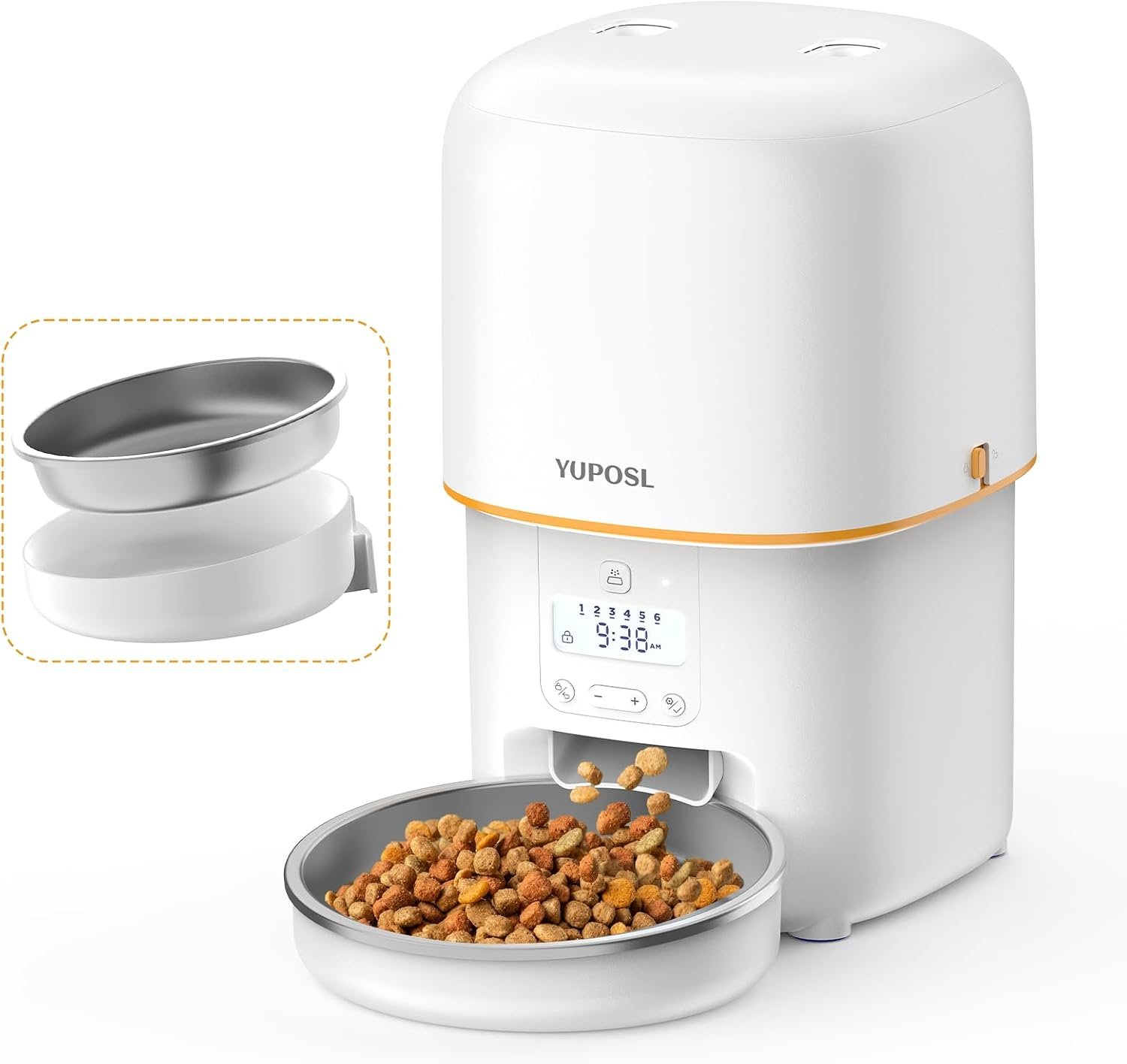 Automatic Cat Feeder, 3L Cat Food Dispenser with Anti-Jam Design, Over 180-day Battery Life, 1-6 Meals Per Day with Stainless Steel Cat Bowl, Keep Dry Food Fresh, Timed Pet Feeder Also for Small Dog Automatic Cat Feeder, 3L Cat Food Dispenser with Anti-Jam Design, Over 180-day Battery Life, 1-6 Meals Per Day with Stainless Steel Cat Bowl, Keep Dry Food Fresh, Timed Pet Feeder Also for Small Dog