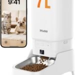 Automatic Cat Feeder with Camera – 7L/29 Cups Auto Dog Feeder with Large Food Tray & 1080P Night Vision, Elevated Bowl, 2-Way Audio, 10s Voice Recording, 5G WiFi Timed Cat Food Dispenser, 1-15 Meals