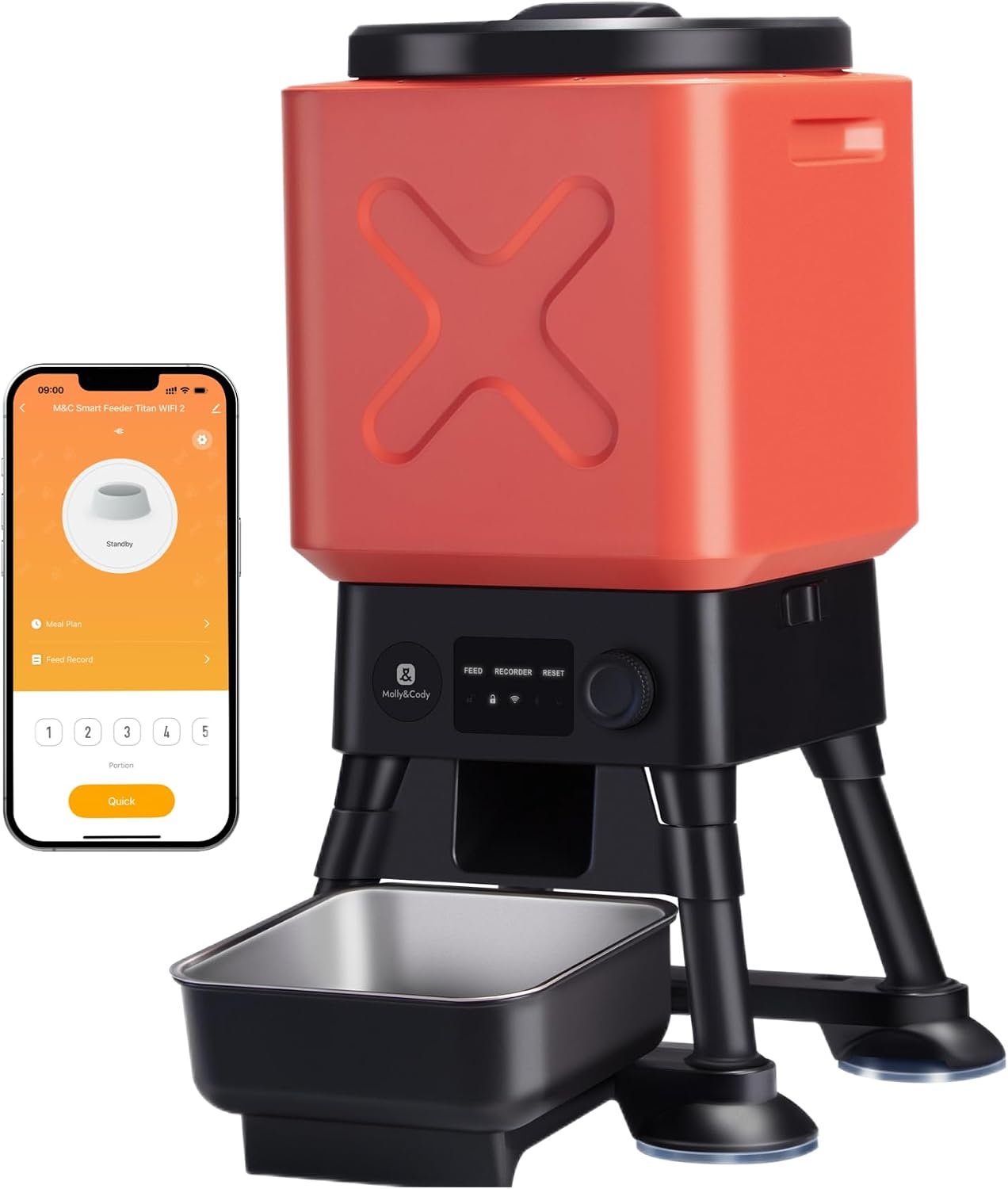 Automatic Dog Feeder for Large Dogs, 14L Capacity, Remote Feeding, Anti-Blockage System, Timed Auto Dog Food Dispenser, 2.4G WiFi App Control,Dual Power Supply,Stainless Steel Bowl Automatic Dog Feeder for Large Dogs, 14L Capacity, Remote Feeding, Anti-Blockage System, Timed Auto Dog Food Dispenser, 2.4G WiFi App Control,Dual Power Supply,Stainless Steel Bowl