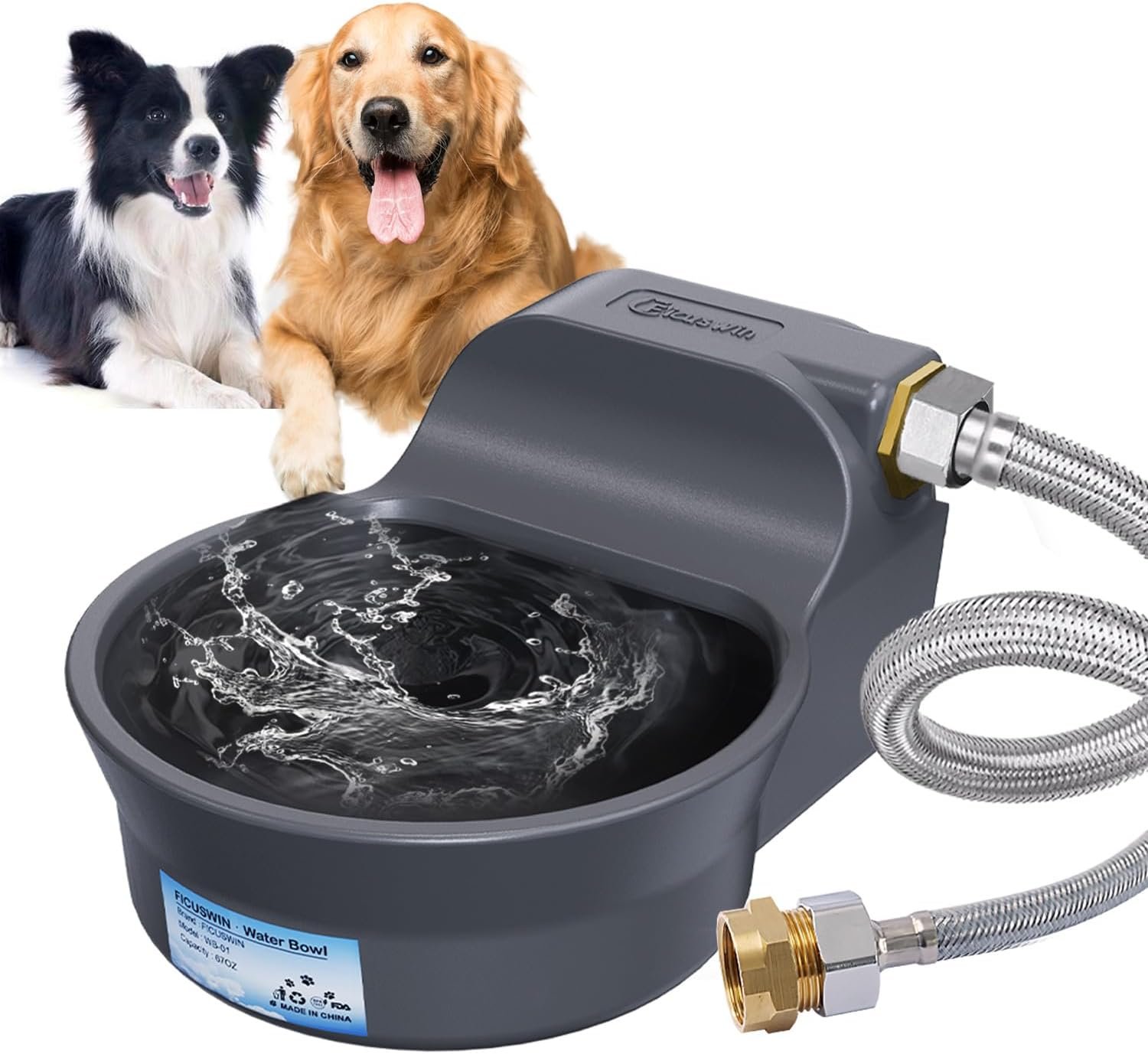 Automatic Dog Water Bowl Dispenser Patented 70OZ Water Dispenser for Dogs 2L Water Bowl Fit 3/4in GHT Male Faucet Outdoor Automatic Water Bowl Include Automatic Water Fill Valve Adapter 5ft Water Hose Automatic Dog Water Bowl Dispenser Patented 70OZ Water Dispenser for Dogs 2L Water Bowl Fit 3/4in GHT Male Faucet Outdoor Automatic Water Bowl Include Automatic Water Fill Valve Adapter 5ft Water Hose