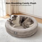 BALANCE Donut Dog Bed, 36 Inches Round Dog Bed Large Size Dogs Washable, Orthopedic Calming Dogs Beds for Kitten, Fluffy Plush Faux Fur Pet Bed with Anti-Slip Bottom - Image 2