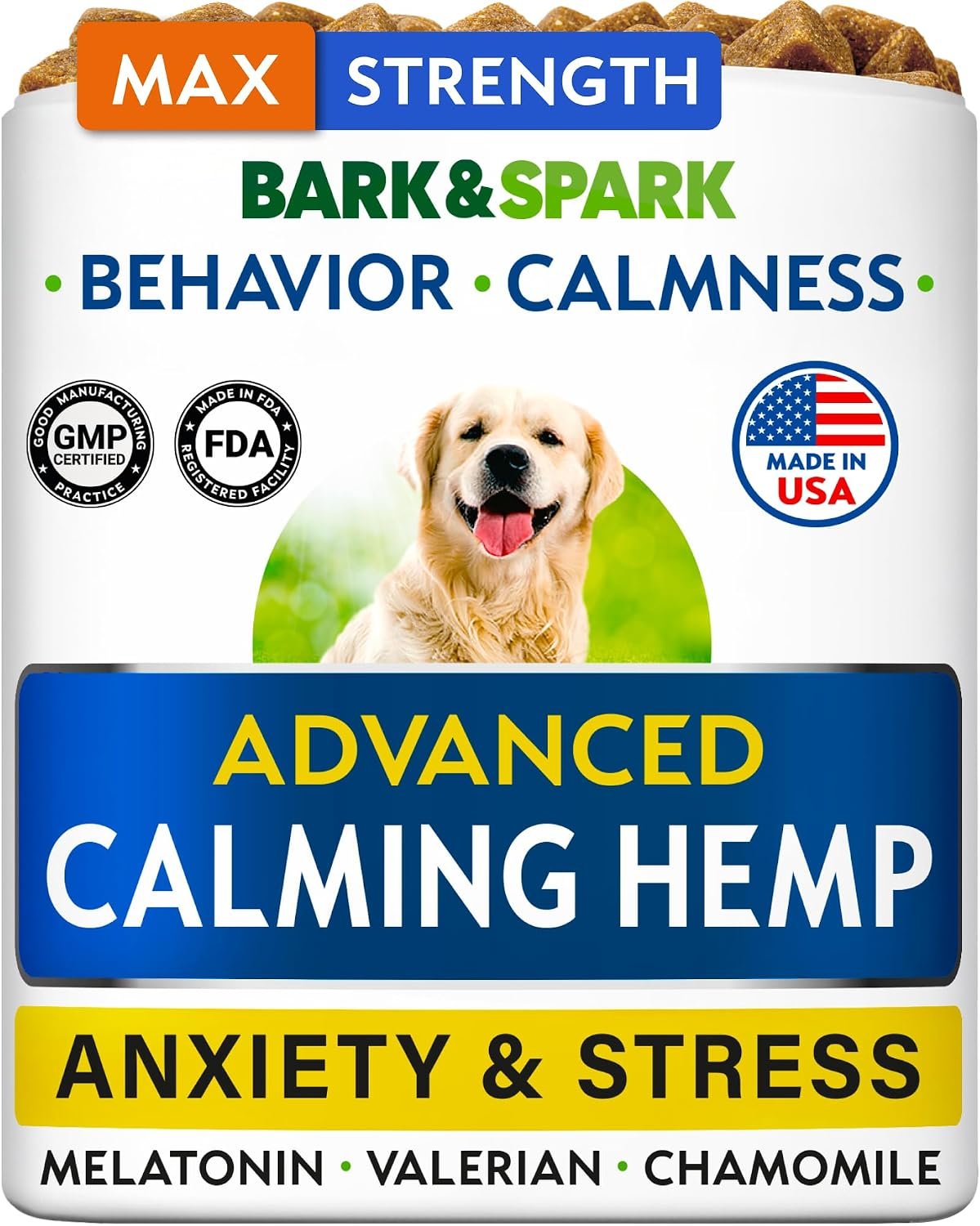 BARK&SPARK Hemp Calming Treats for Dogs – Stress, Anxiety Relief Treats BARK&SPARK Hemp Calming Treats for Dogs – Stress, Anxiety Relief Treats