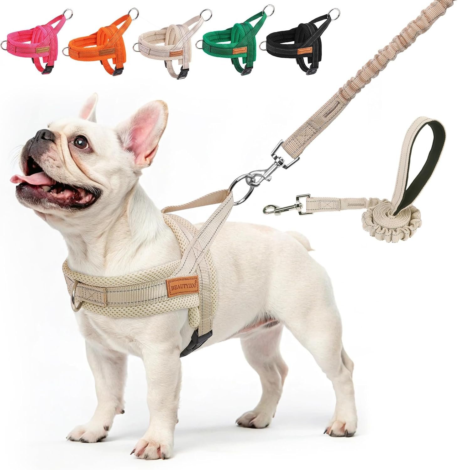 BEAUTYZOO Dog Harness Medium Sized and Leash Set, No Pull Step in Pet Vest BEAUTYZOO Dog Harness Medium Sized and Leash Set, No Pull Step in Pet Vest