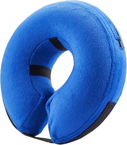 BENCMATE Inflatable Dog Cone Collar Alternative After Surgery Large, Blue