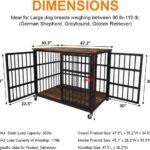 BOLDBONE 48 inch Dog Crate Furniture, Heavy Duty Dog Kennel Indoor for Large Dogs, Escape-Proof and Chew-Proof Wooden Dog Cage for high Anxiety Dog, Decorate House as TV Stand, End Table, Black Brown
