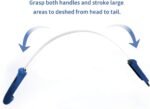 BOTH WINNERS Dual-Sided Shedding Blade with Stainless Steel Blade De-Shedding Tool for All Dog Coat Types- Soft Touch Grip (BLUE) - Image 2