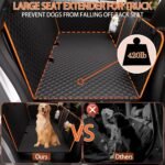 Back Seat Extender for Dogs - Large Space, Heavy-Duty Dog Car Seat Cover for Back Seat with Hard Bottom Holds 420lbs, Waterproof 600D Upgraded Material Dog Hammock - Image 2
