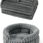 Bedsure ComfyFleece™ Small Cat Bed S with ComfyFleece™ Waterproof Dog Blankets for Small Dogs Warm Grey