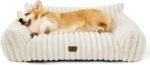 Bedsure ComfyFleece® Shown on TV Cute Dog Couch for Medium Dogs,36in Cream