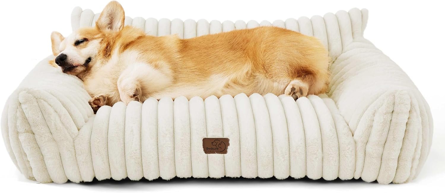 Bedsure ComfyFleece® Shown on TV Cute Dog Couch for Medium Dogs,36in Cream Bedsure ComfyFleece® Shown on TV Cute Dog Couch for Medium Dogs,36in Cream