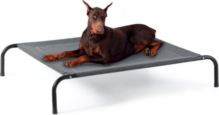 Bedsure Outdoor Elevated Cooling XL Dog Bed for Extra Large Dog, 54in Grey