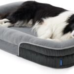 Bedsure XL 360°Oval Bolster Orthopedic Dog Beds Large Sized Dog,42″ Grey
