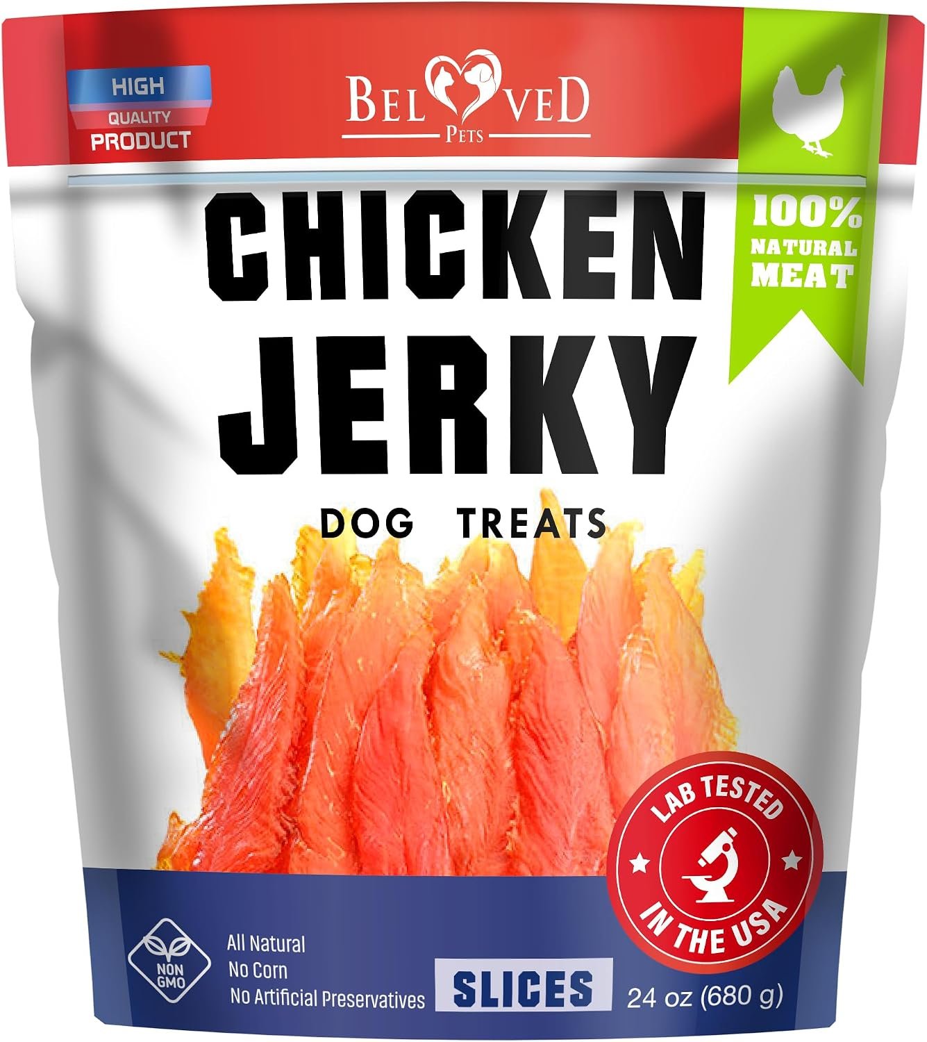 Beloved Pets Dog Treats Chicken Jerky 1.5 lb – Dog Food & High Protein Chews for Large, Medium & Small Breeds – Natural Healthy Training Snacks Strips – Human Grade Bulk Soft Pack – Made for USA Beloved Pets Dog Treats Chicken Jerky 1.5 lb – Dog Food & High Protein Chews for Large, Medium & Small Breeds – Natural Healthy Training Snacks Strips – Human Grade Bulk Soft Pack – Made for USA
