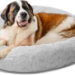 Best Friends by Sheri Original Calming Donut Dog Bed, Gray, XL, 45″