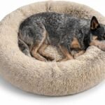 Best Friends by Sheri Original Calming Donut Dog Bed, Taupe, Medium, 30″