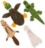 Best Pet Supplies 2-in-1 Stuffless Squeaky Dog Toy - 4 Figures, Small