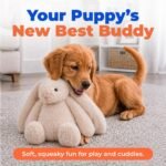 Best Pet Supplies Bunny Buddy Squeaky Plush Dog Toy - Beige, Small - Image 2