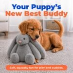 Best Pet Supplies Bunny Buddy Squeaky Plush Dog Toy - Gray - Image 2