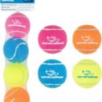 Best Pet Supplies Interactive Squeaky Dog Chew Toy, Ideal Dog Toys for Chewers, Small, Medium & Large Dogs, and Fetch Lovers – Tennis (Assorted Color), Medium (Pack of 4)
